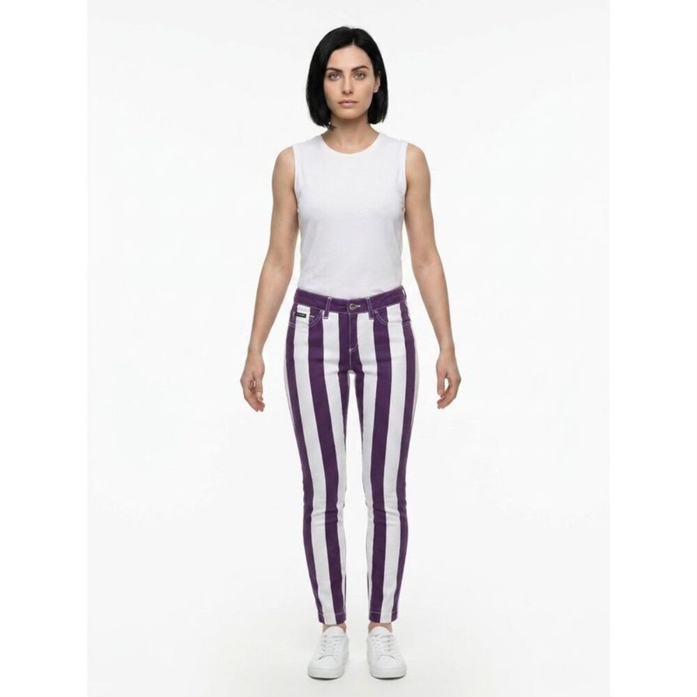 Dolce & Gabbana Bicolor Cotton Skinny Women's Pants